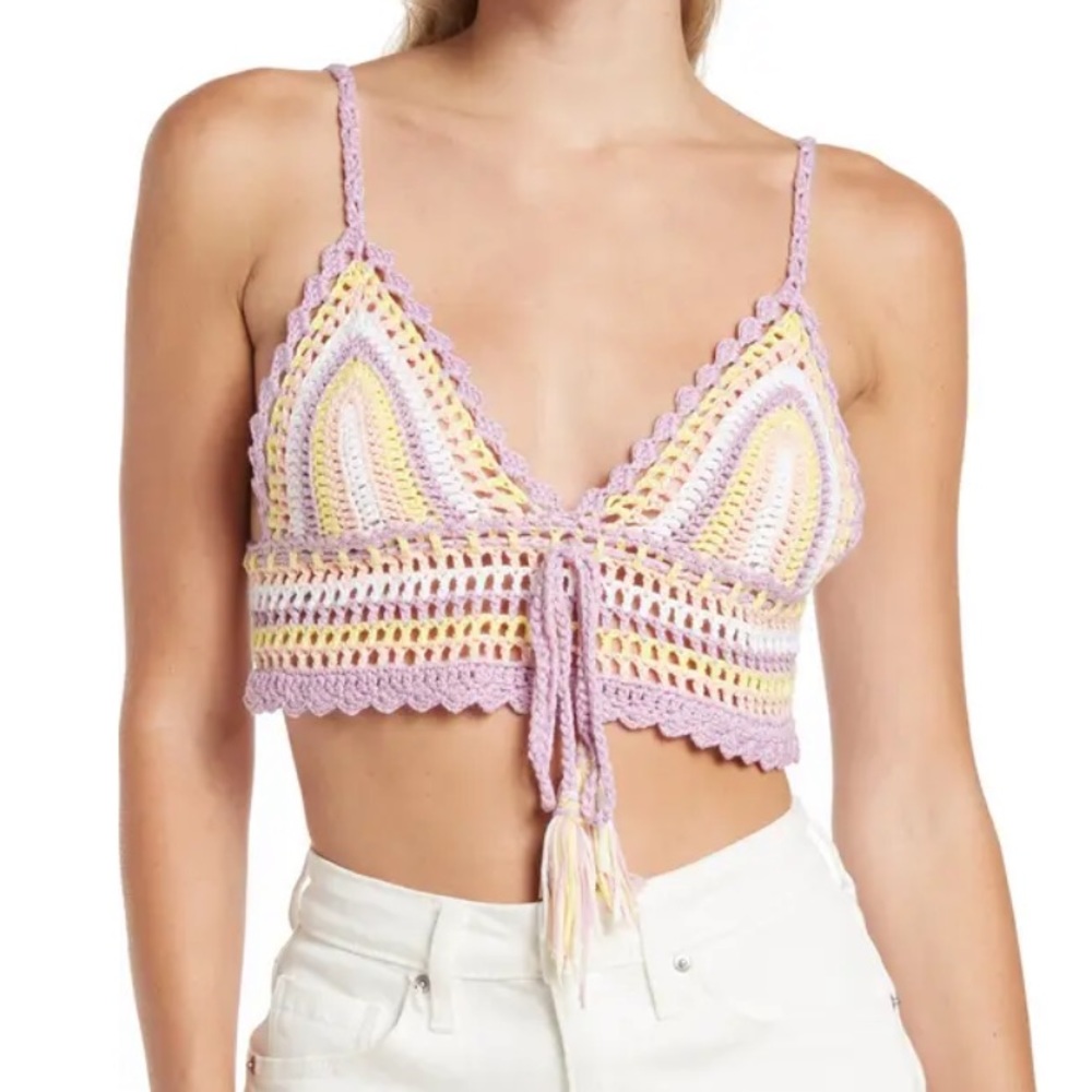 NWT Know One Cares Crochet Top